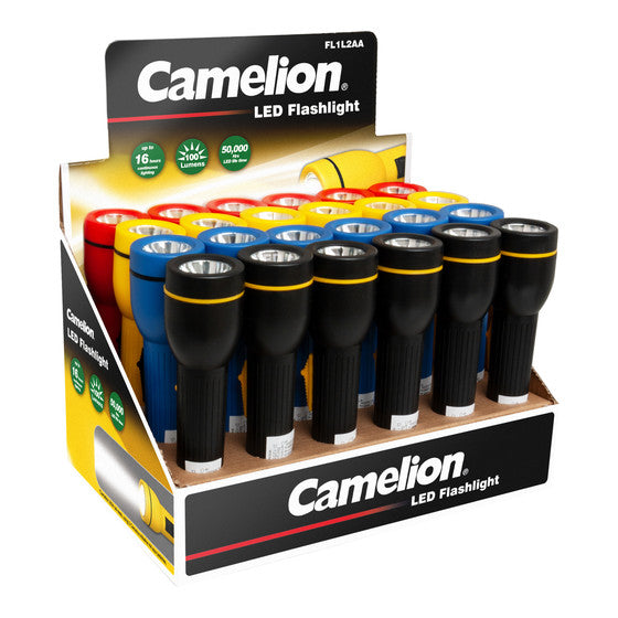 CAMELION FL1L2AAD24 LED Taschenlampendisplay mit 24 x R6 Taschenlampen / ohne Batterien