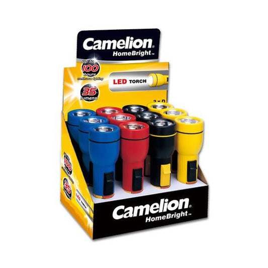 CAMELION FL1L2DD12 LED Taschenlampendisplay mit 12 x R20 Taschenlampen / ohne Batterien