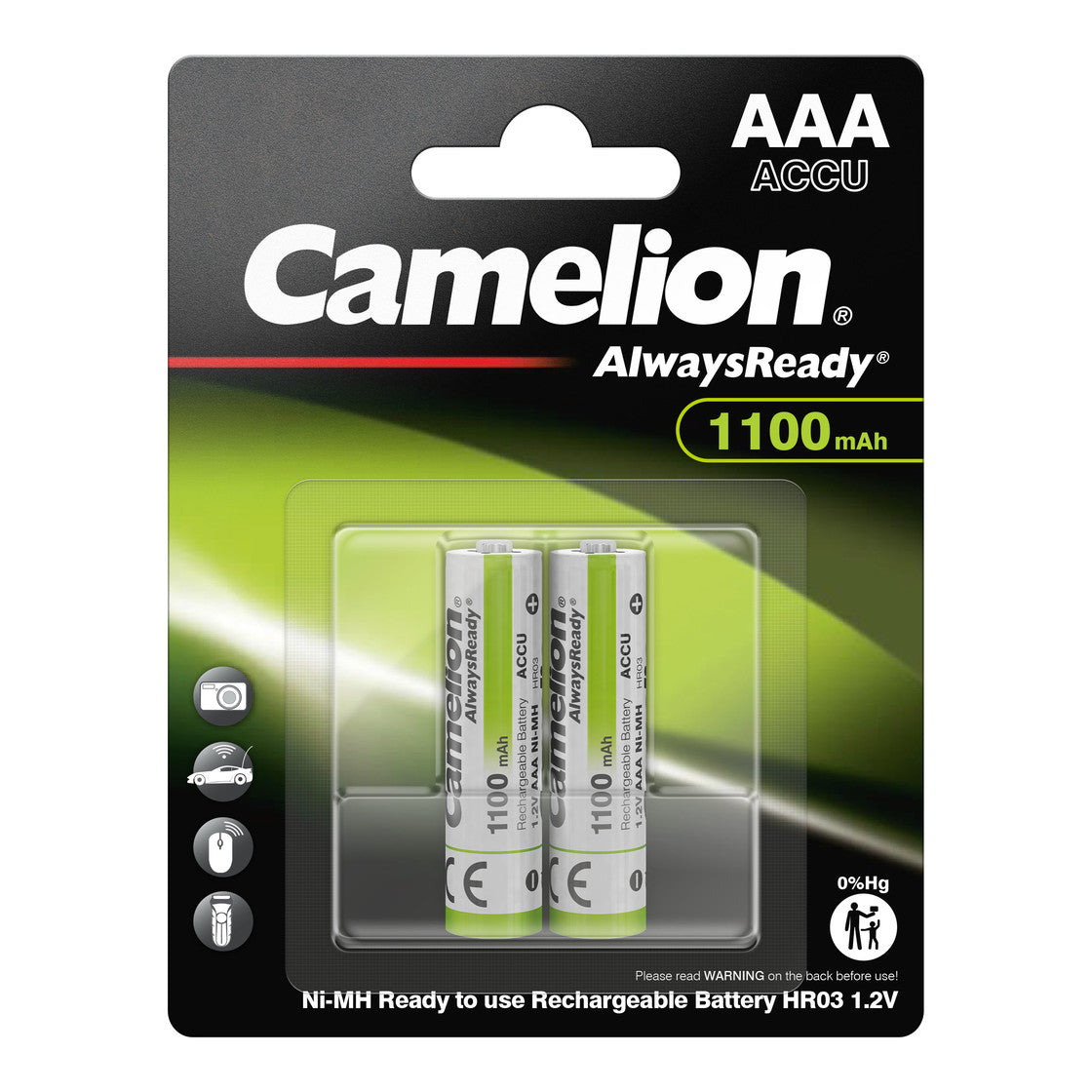 CAMELION NI-MH Always Ready HR03 / AAA / 1100mAh / BP2
