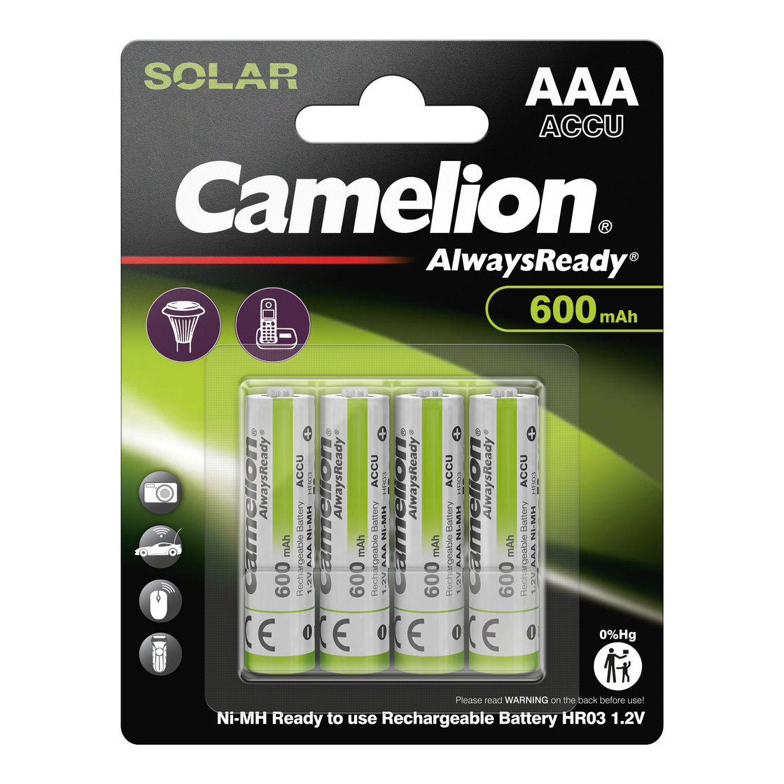 CAMELION NI-MH Always Ready HR03 / AAA / 600mAh / BP4