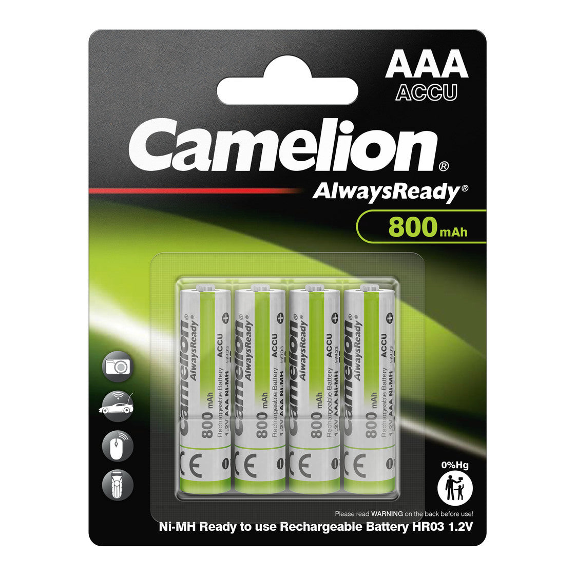 CAMELION NI-MH Always Ready HR03 / AAA / 800mAh / BP4