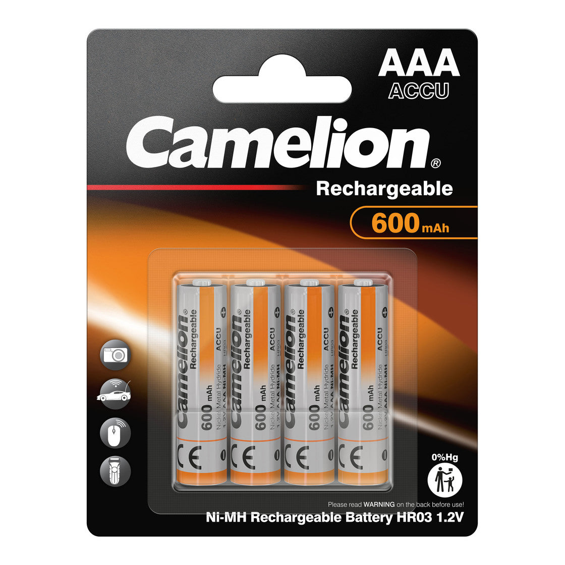 CAMELION NI-MH HR03 / AAA / 600mAh / 1,2V / BP4