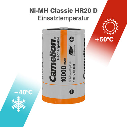 CAMELION NI-MH HR20 / D / 10000mAh / 1,2V / BP2