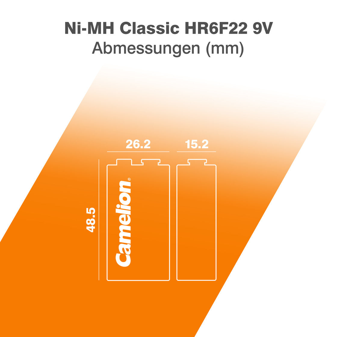 CAMELION NI-MH HR6F22 / 9-Volt / 250mAh / BP1