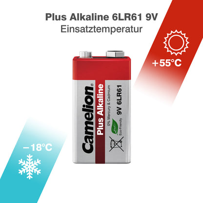 CAMELION Plus Alkaline 6LR61 9 Volt Block / BP1