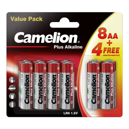 CAMELION Plus Alkaline LR6 AA / BP12 (8+4 FREE)