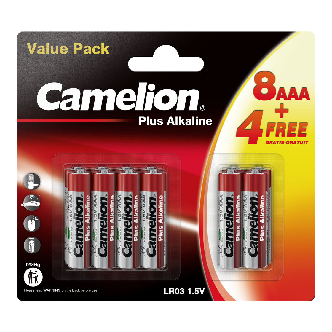 CAMELION Plus Alkaline LR03 AAA / BP12 (8+4 FREE)